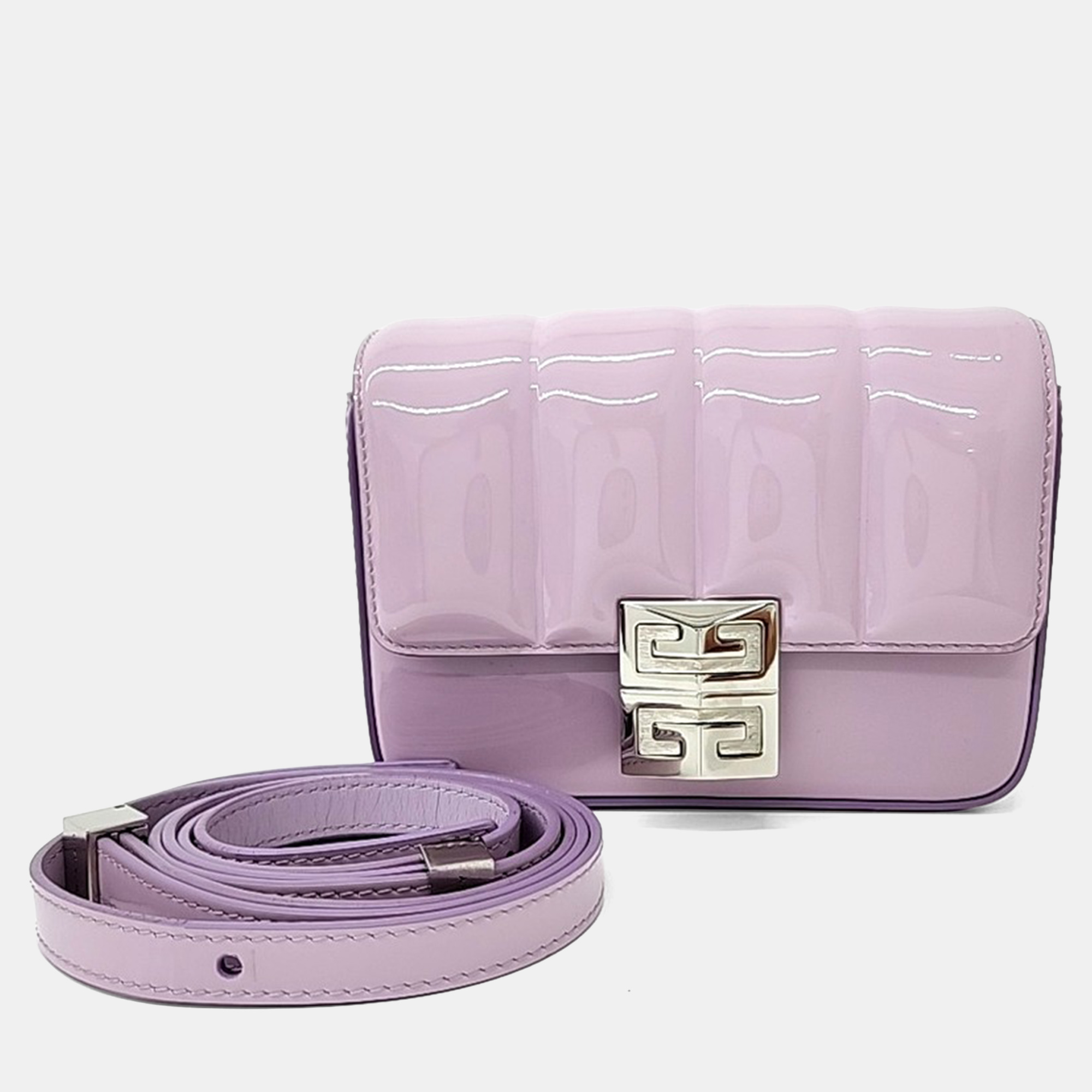 

Givenchy Purple Patent Leather 4G Shoulder Bag Small