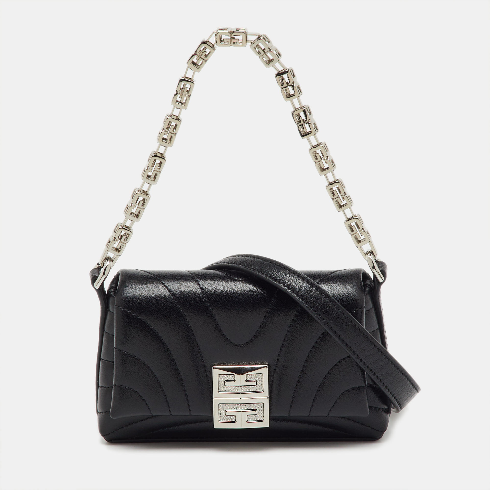 

Givenchy Black Quilted Leather 4G Liquid Micro Shoulder Bag