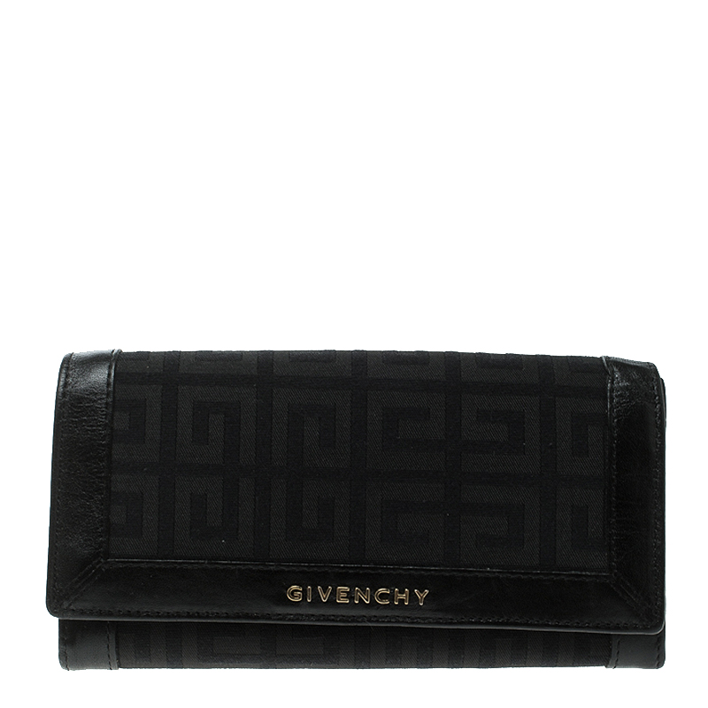 Givenchy Black Fabric Signature Long Wallet Givenchy | The Luxury Closet