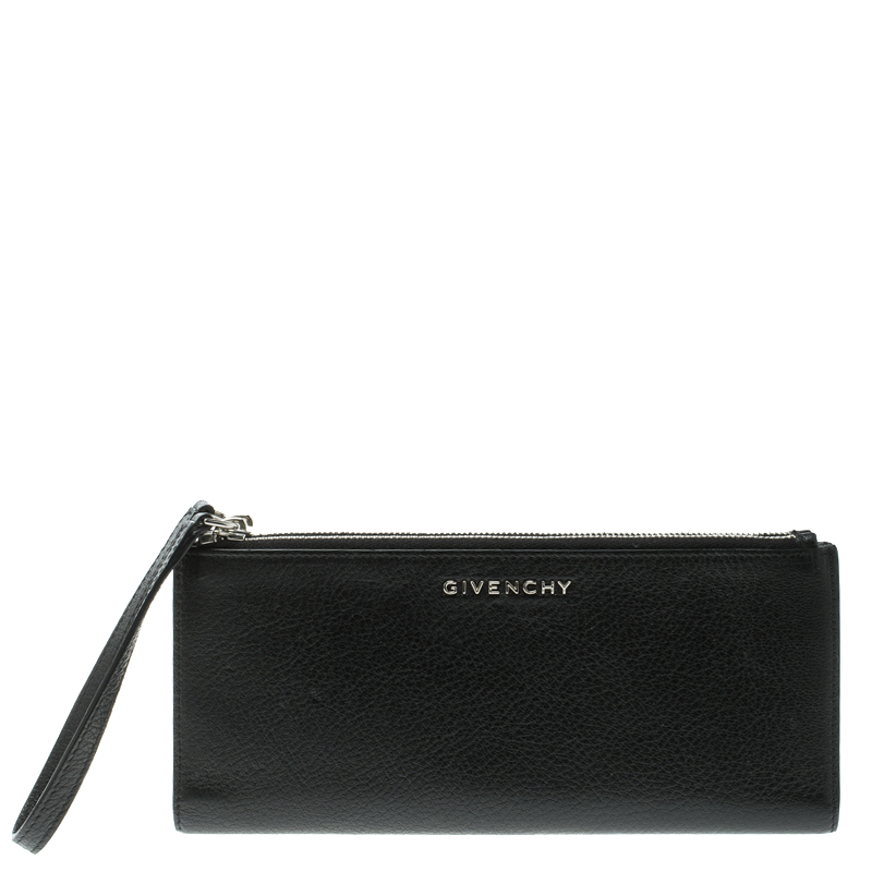 مملوكة مسبقًا Givenchy Black Leather Pandora Continental Wallet