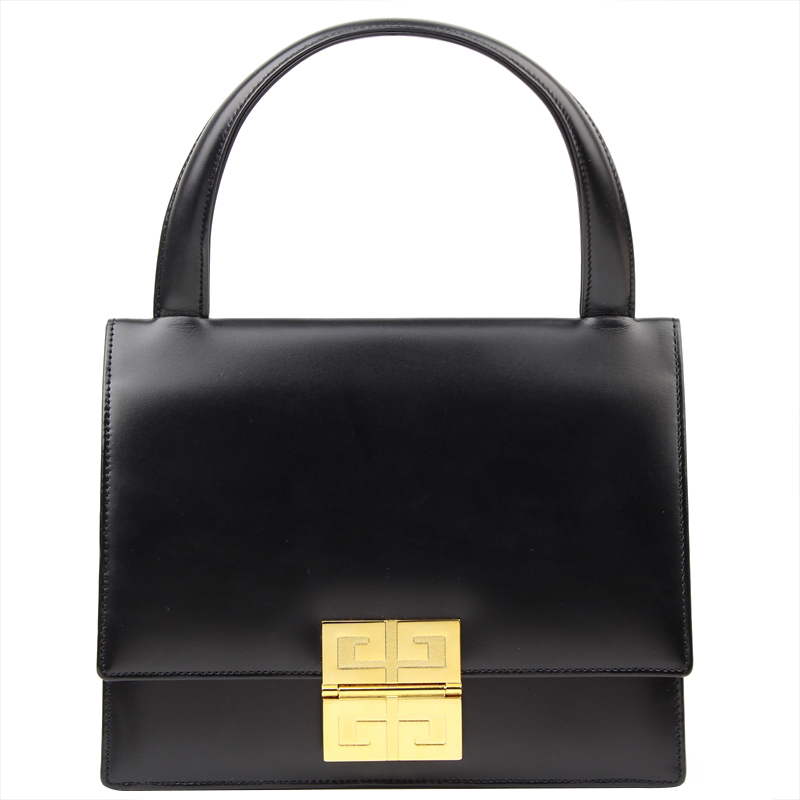 Pre Owned Givenchy Black Leather Top Handle Bag