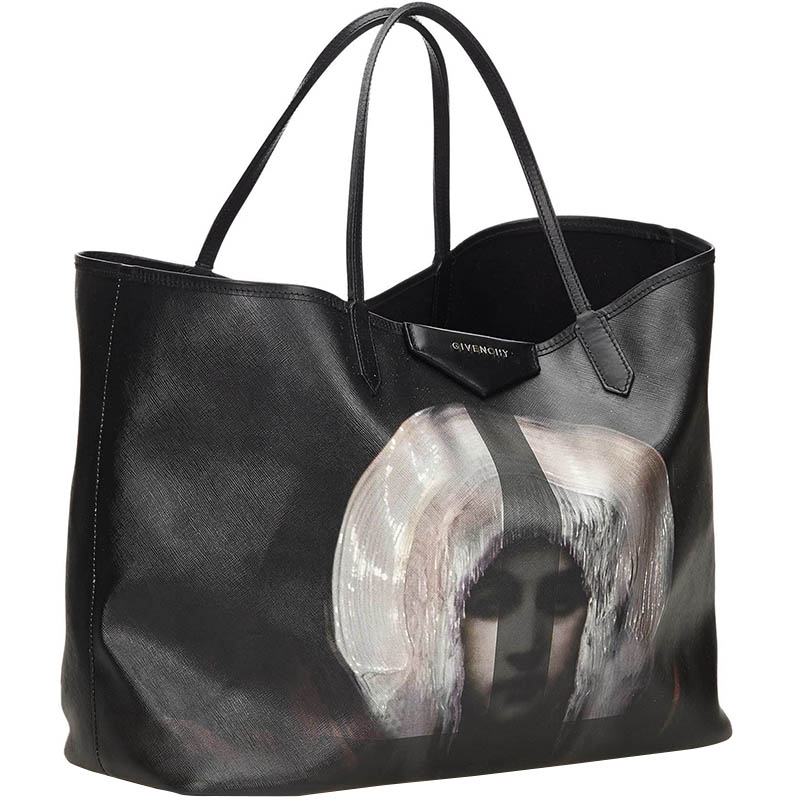

Givenchy Black Coated Canvas Madonna Antigona Tote Bag
