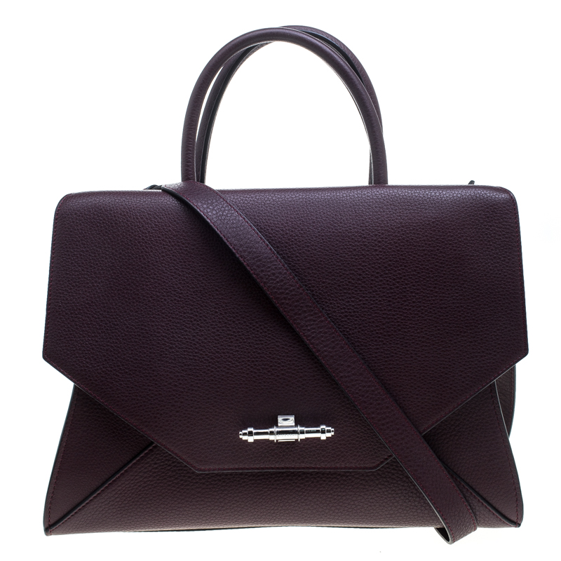 Pre Owned Givenchy Burgundy Leather Medium Obsedia Tote