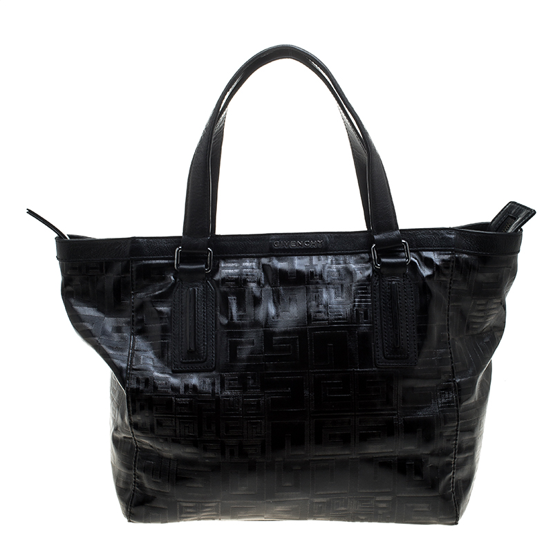 Givenchy Black Monogram Coated Canvas and Leather Tote