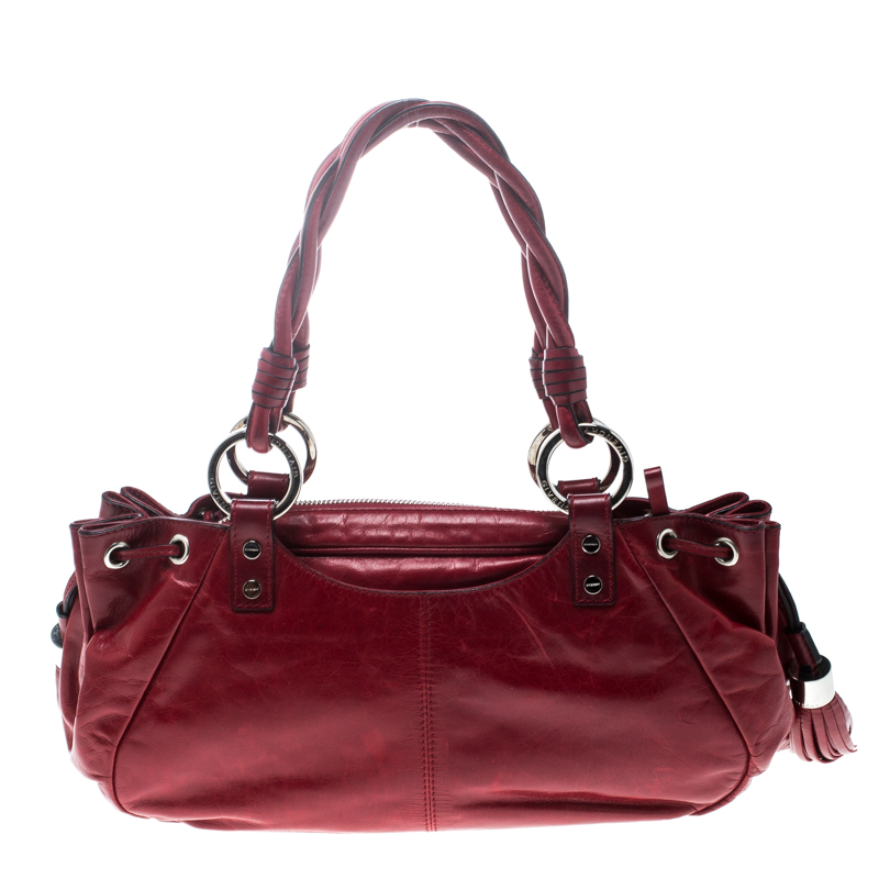 Pre-owned Givenchy Red Leather Drawstring Shoulder Bag