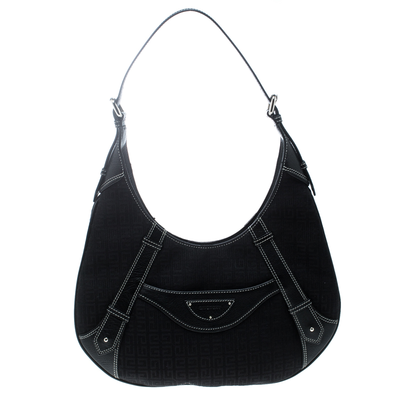 مملوكة مسبقًا Givenchy Black Signature Canvas and Leather Hobo