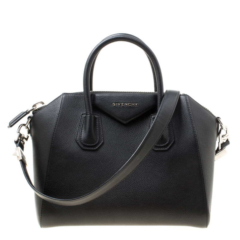 Pre Owned Givenchy Black Leather Small Antigona Satchel