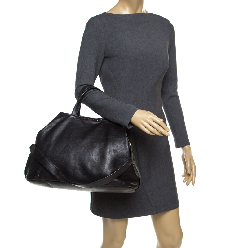

Givenchy Black Crackled Leather Top Handle Bag