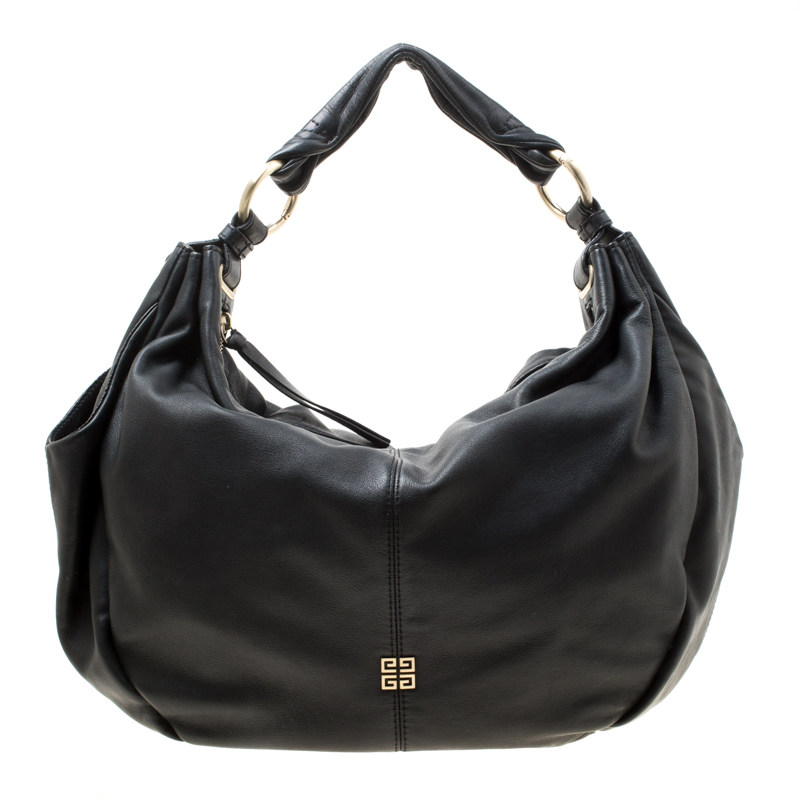Pre Owned Givenchy Black Leather Hobo