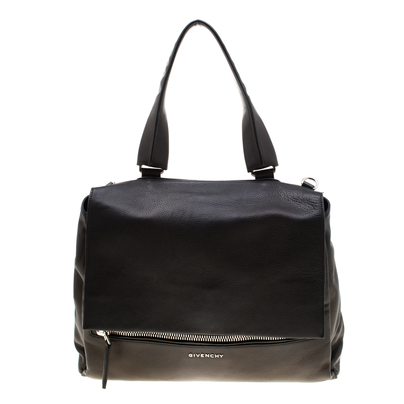 Givenchy Black Leather Pandora Flap Top Handle Bag