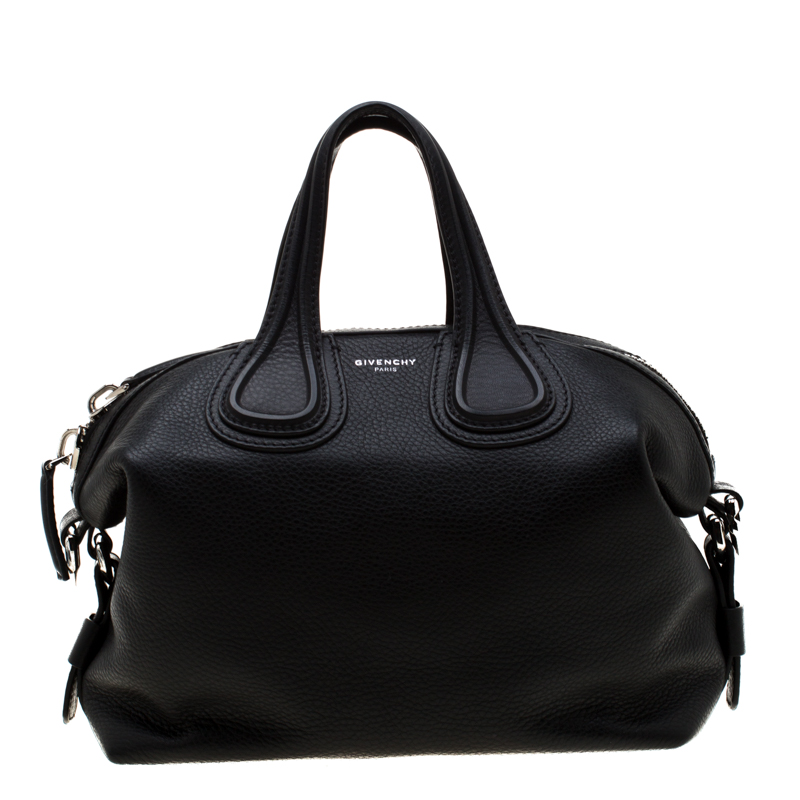 Pre Owned Givenchy Black Leather Small Nightingale Satchel