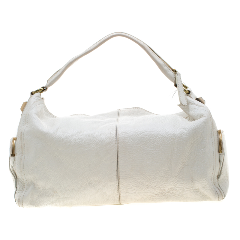 Pre-owned Givenchy White Leather Multiple Zip Shoulder Bag