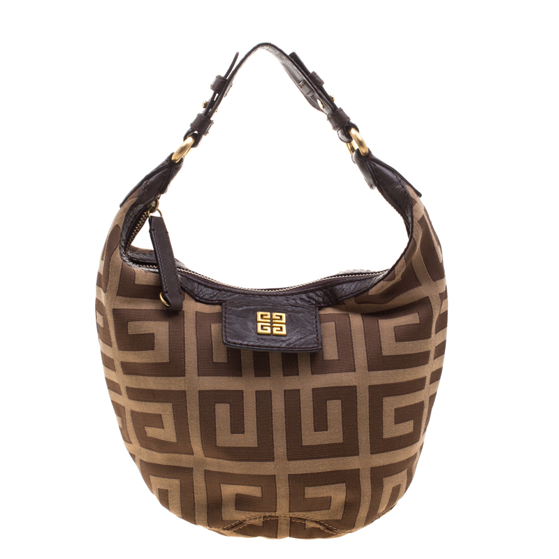 Givenchy Brown Monogram Canvas and Leather Hobo