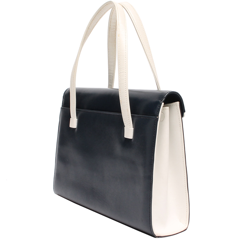 

Givenchy Black/White Leather Top Handle Bag