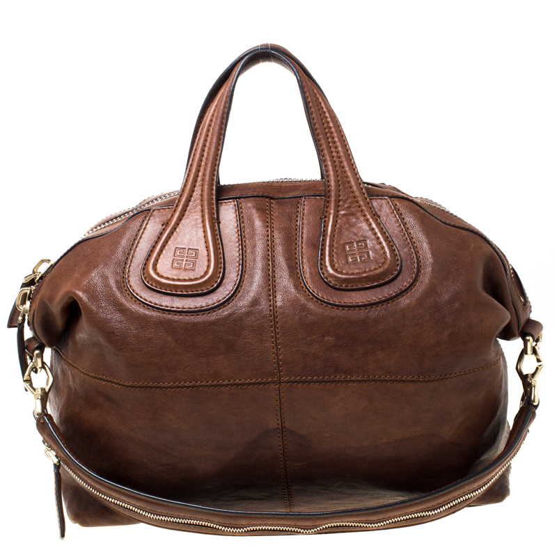 Pre Owned Givenchy Brown Leather Nightingale Satchel