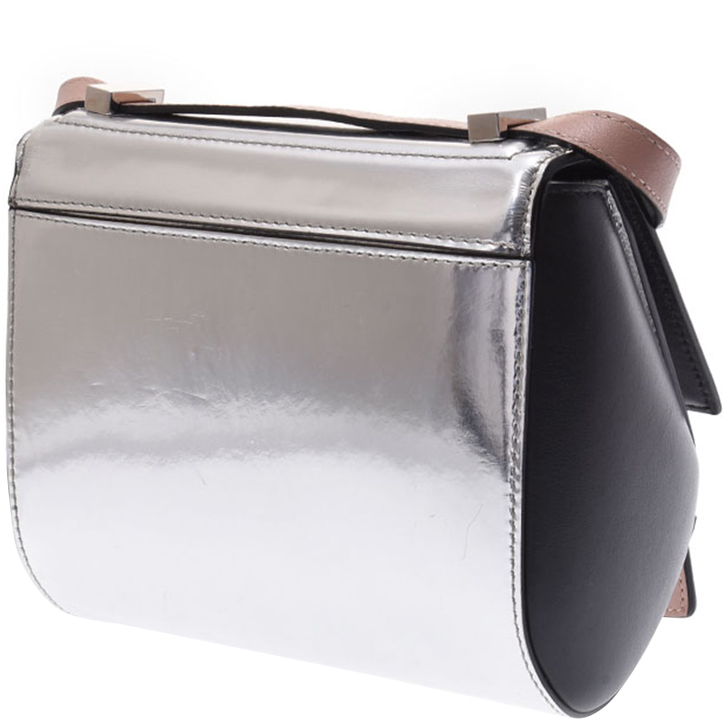 

Givenchy Silver Leather Mini Pandora Box Crossbody Bag