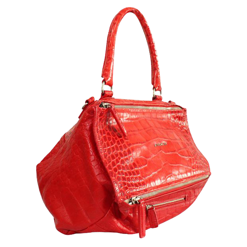 

Givenchy Red Croc Leather Top Handle Bag