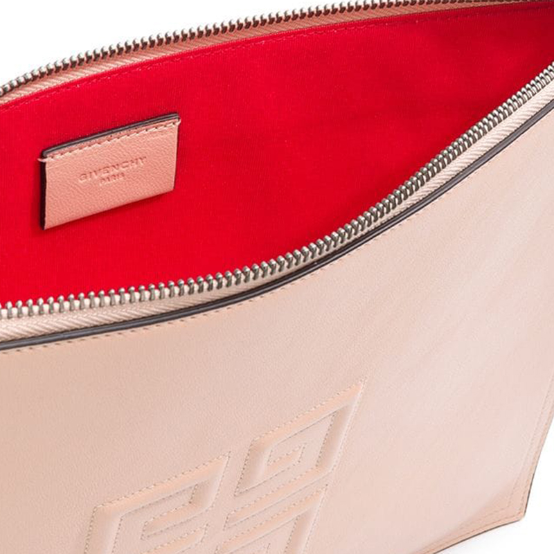 

Givenchy Brown Leather 4G Clutch Bag, Beige