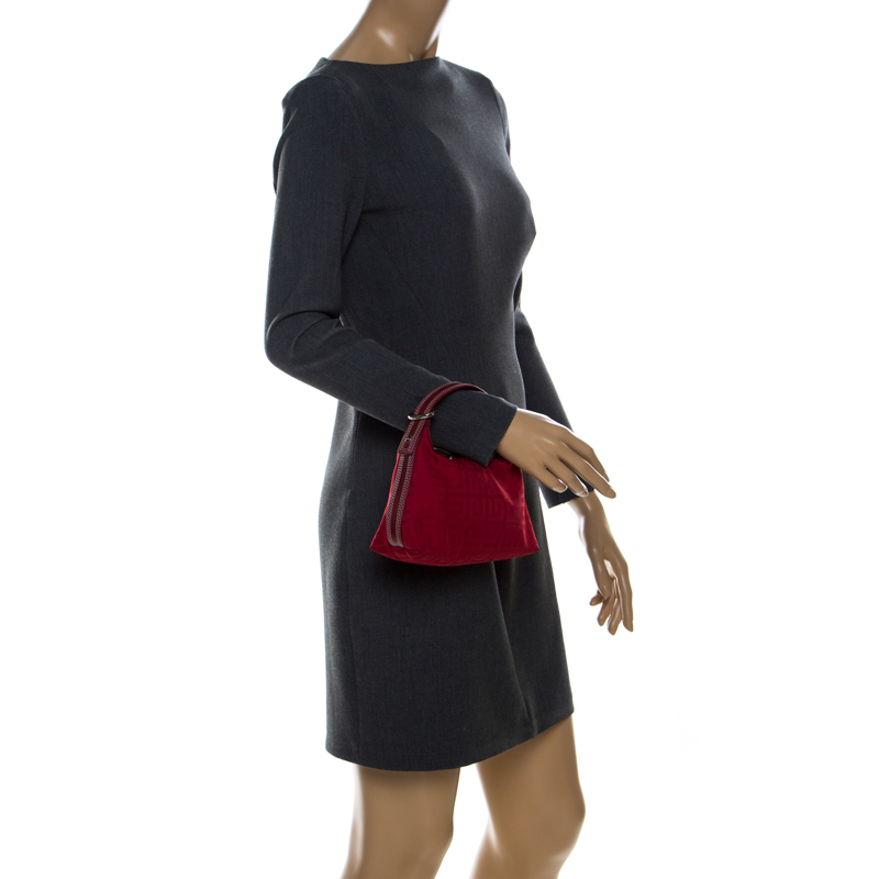 

Givenchy Red Signature Logo Nylon Pochette Bag