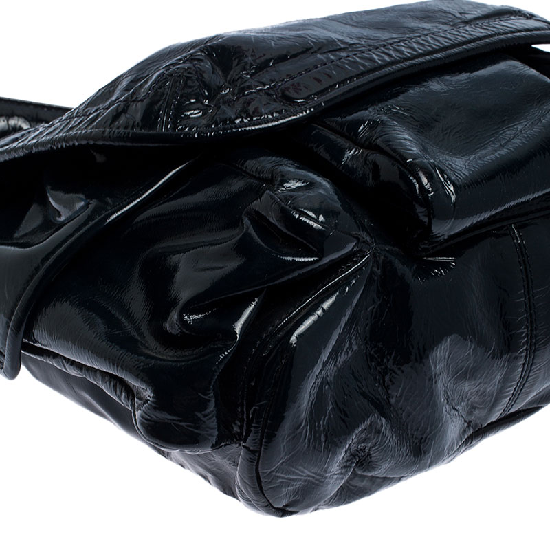 Pre-owned Givenchy Midnight Blue Patent Leather Hobo