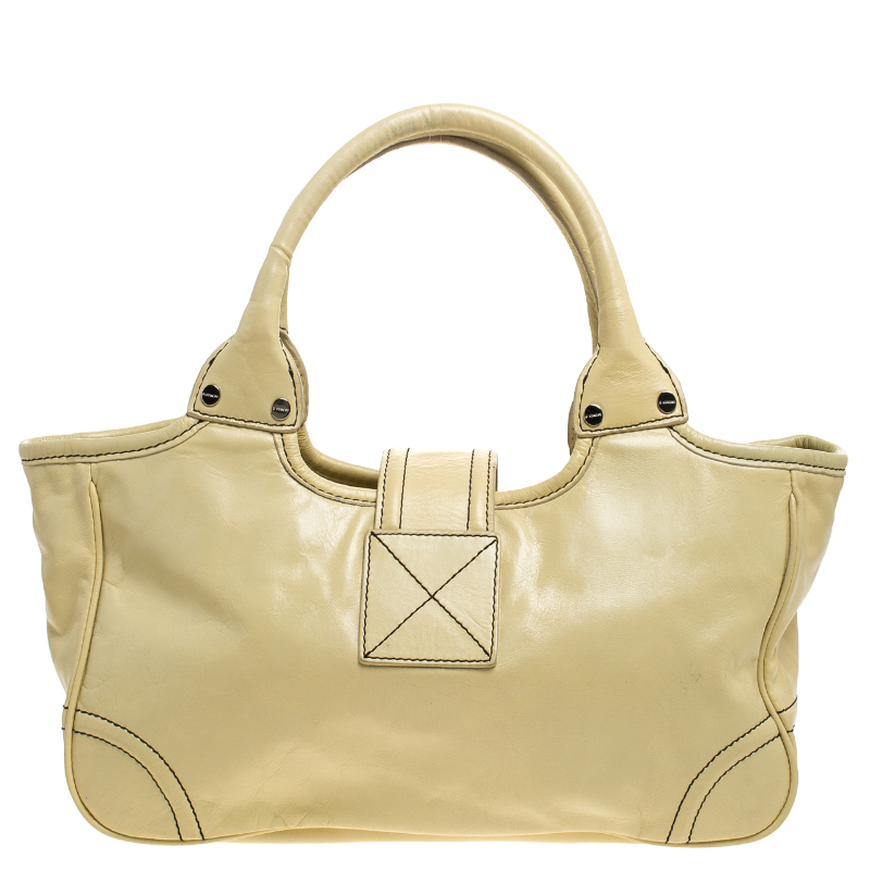 Pre-owned Givenchy Citrine Leather Tote In Yellow