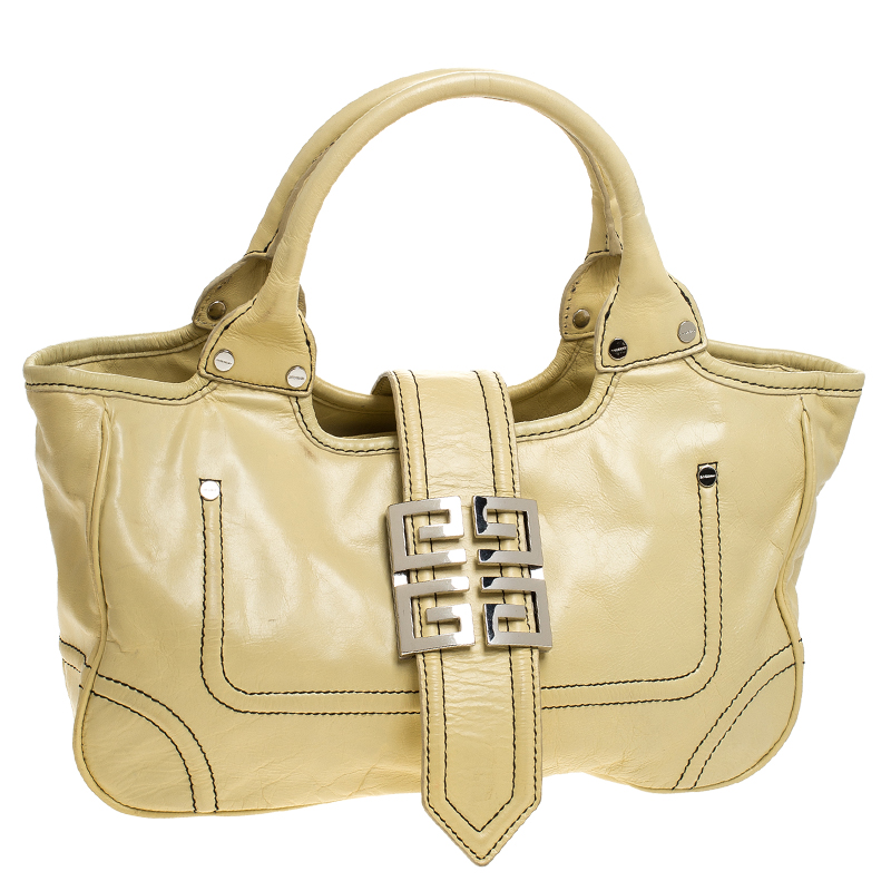 Pre-owned Givenchy Citrine Leather Tote In Yellow