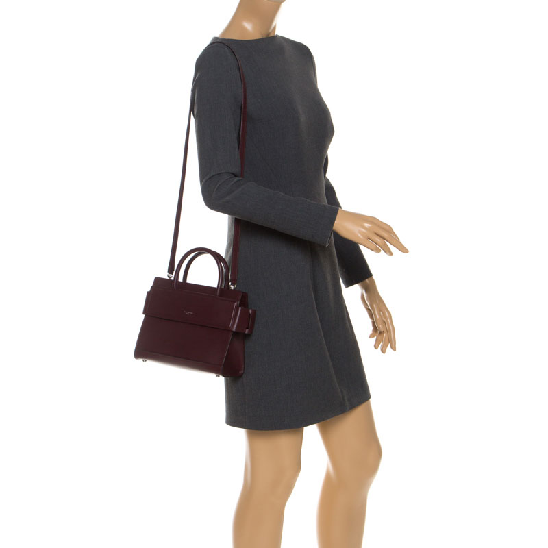 

Givenchy Maroon Leather Mini Horizon Crossbody Bag, Burgundy