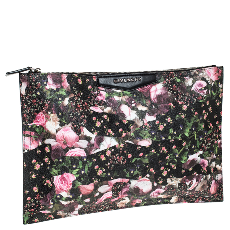 Givenchy Multicolor Floral Print Coated Canvas Antigona Clutch Givenchy