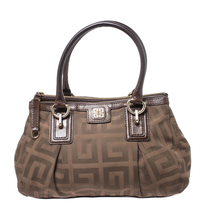 Preowned Givenchy Brown Signature Canvas And Leather Satchel ModeSens