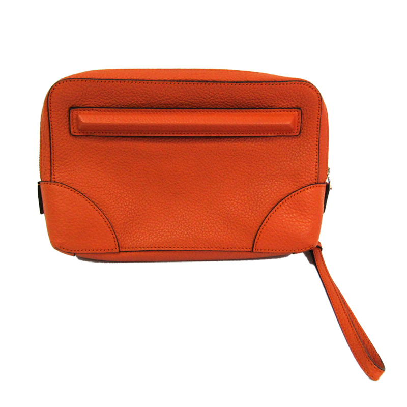 camel leather clutch