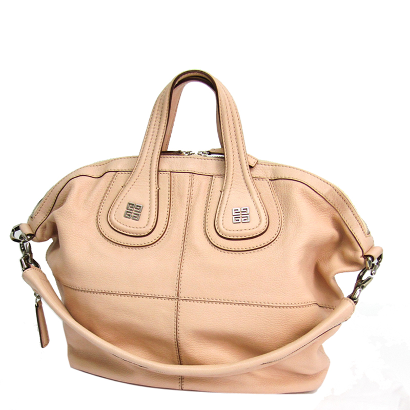 Pre-owned Givenchy Salmon Pink Leather Nightingale Satchel