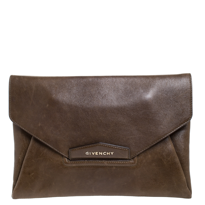 Pre Owned حقيبة كلتش جيفنشي مظروف أنتيغونا بنية