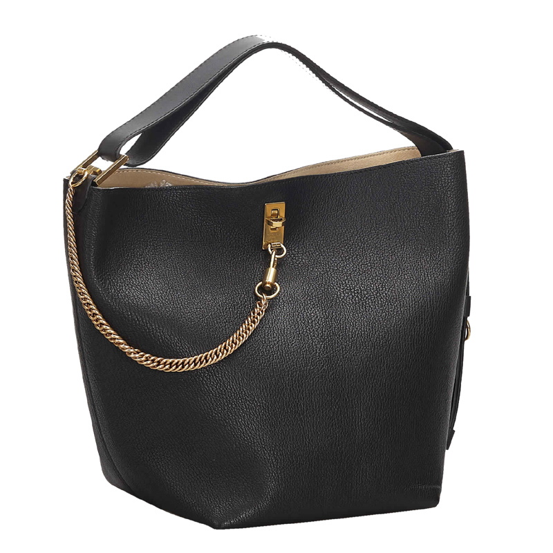 

Givenchy Black Leather GV Bucket Bag