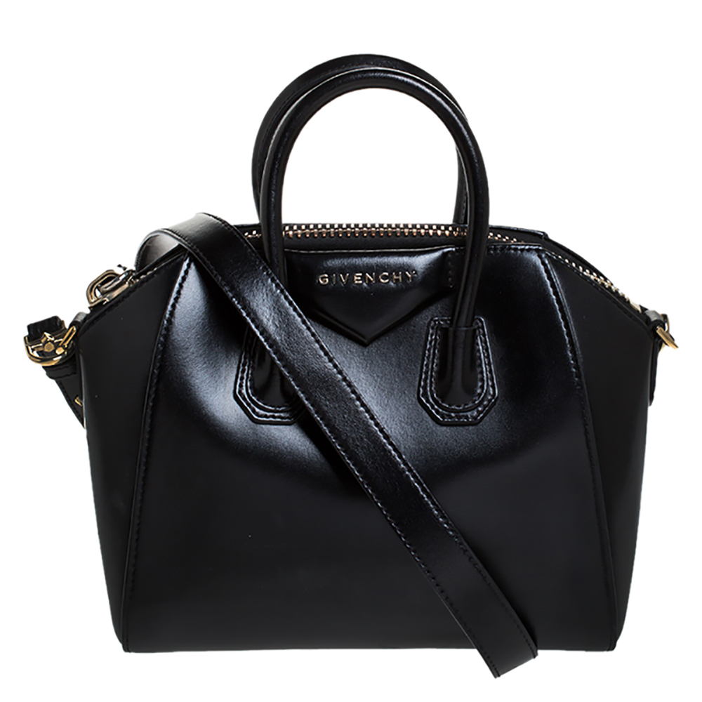 Pre Owned Givenchy Black Leather Mini Antigona Satchel