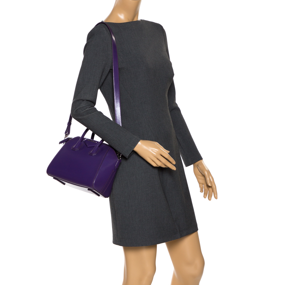 

Givenchy Purple Leather Mini Antigona Satchel