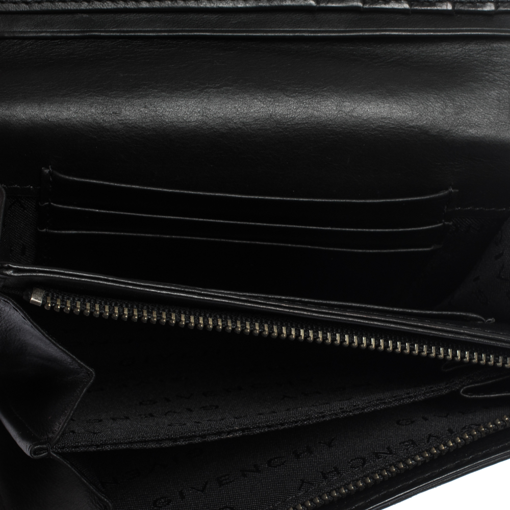 

Givenchy Black Monogram Leather Flap Wallet