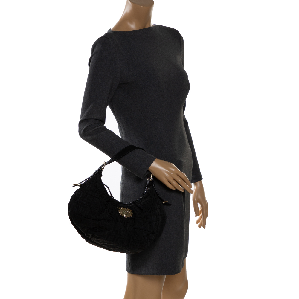 

Givenchy Black Monogram Canvas and Leather Hobo
