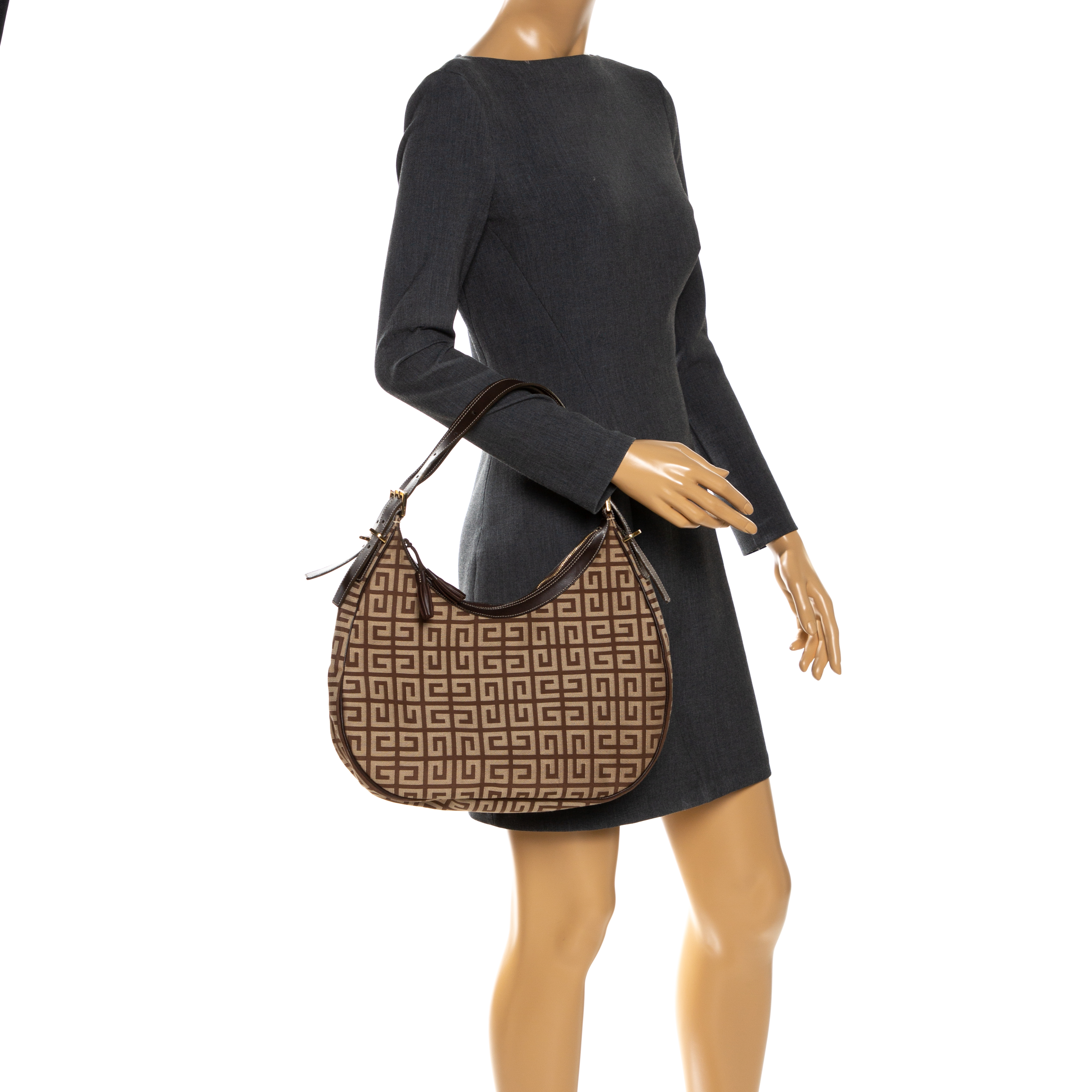 

Givenchy Beige/Brown Monogram Canvas and Leather Hobo