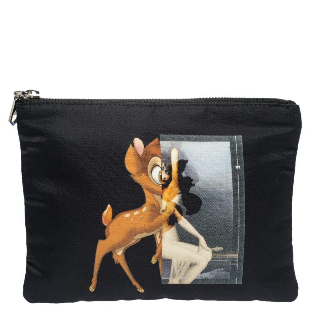 Givenchy Black Nylon Bambi Zip Pouch Givenchy TLC