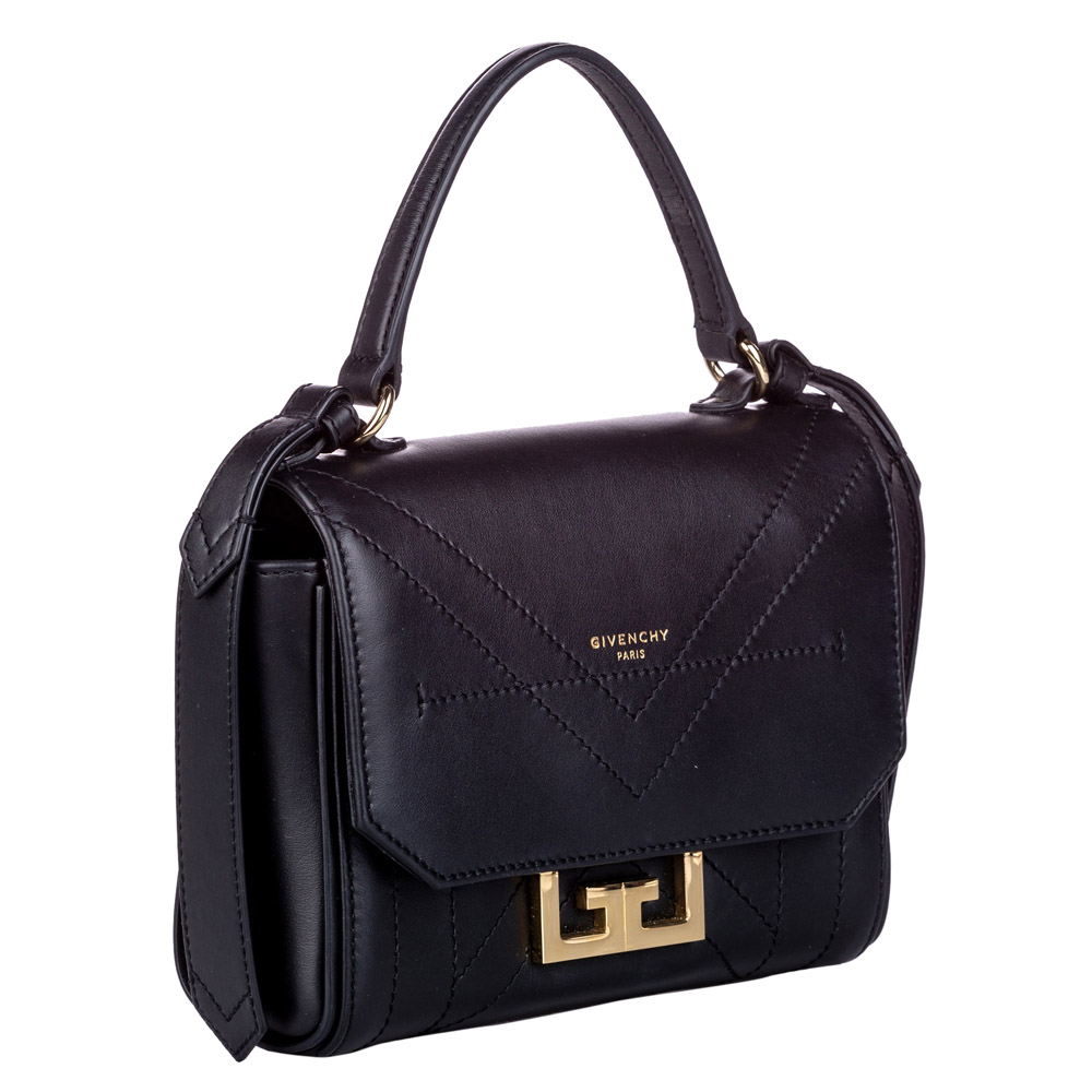 

Givenchy Black Leather Mini Eden Satchel Bag