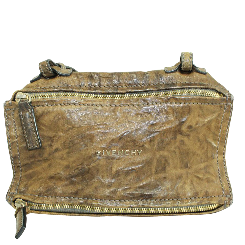 Pre Owned Givenchy Brown Leather Mini Pandora Bag