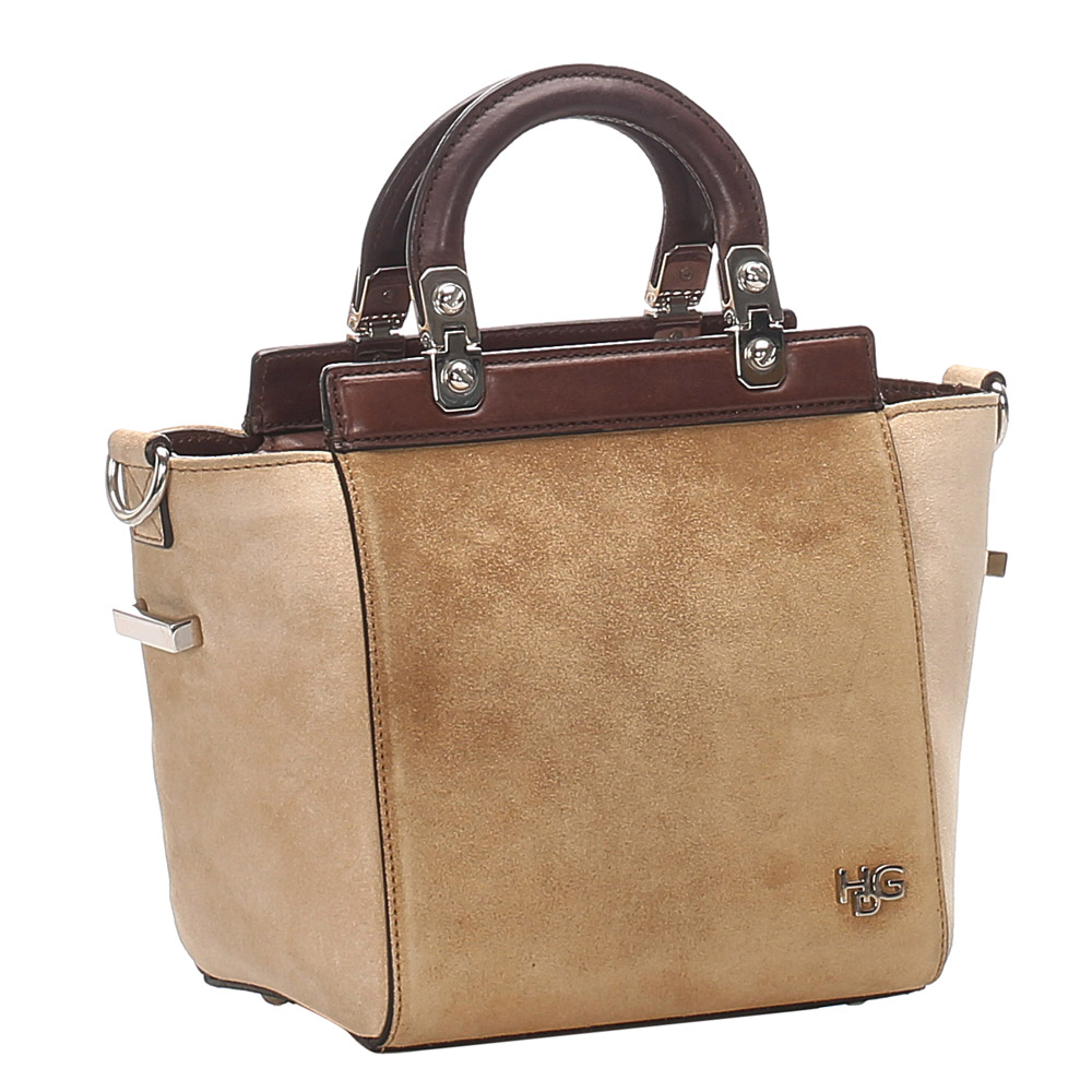 

Givenchy Brown Leather And Suede HDG Satchel