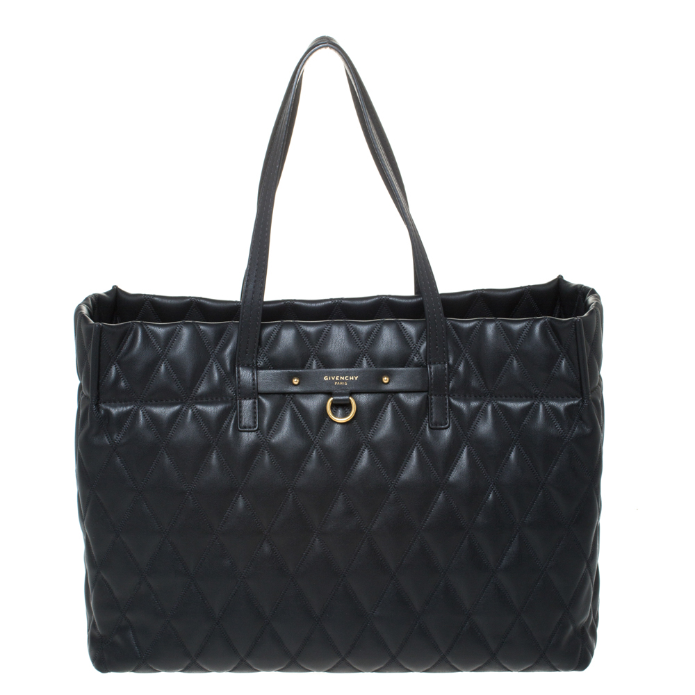 Pre Owned Givenchy Black Leather Duo Shopper Tote