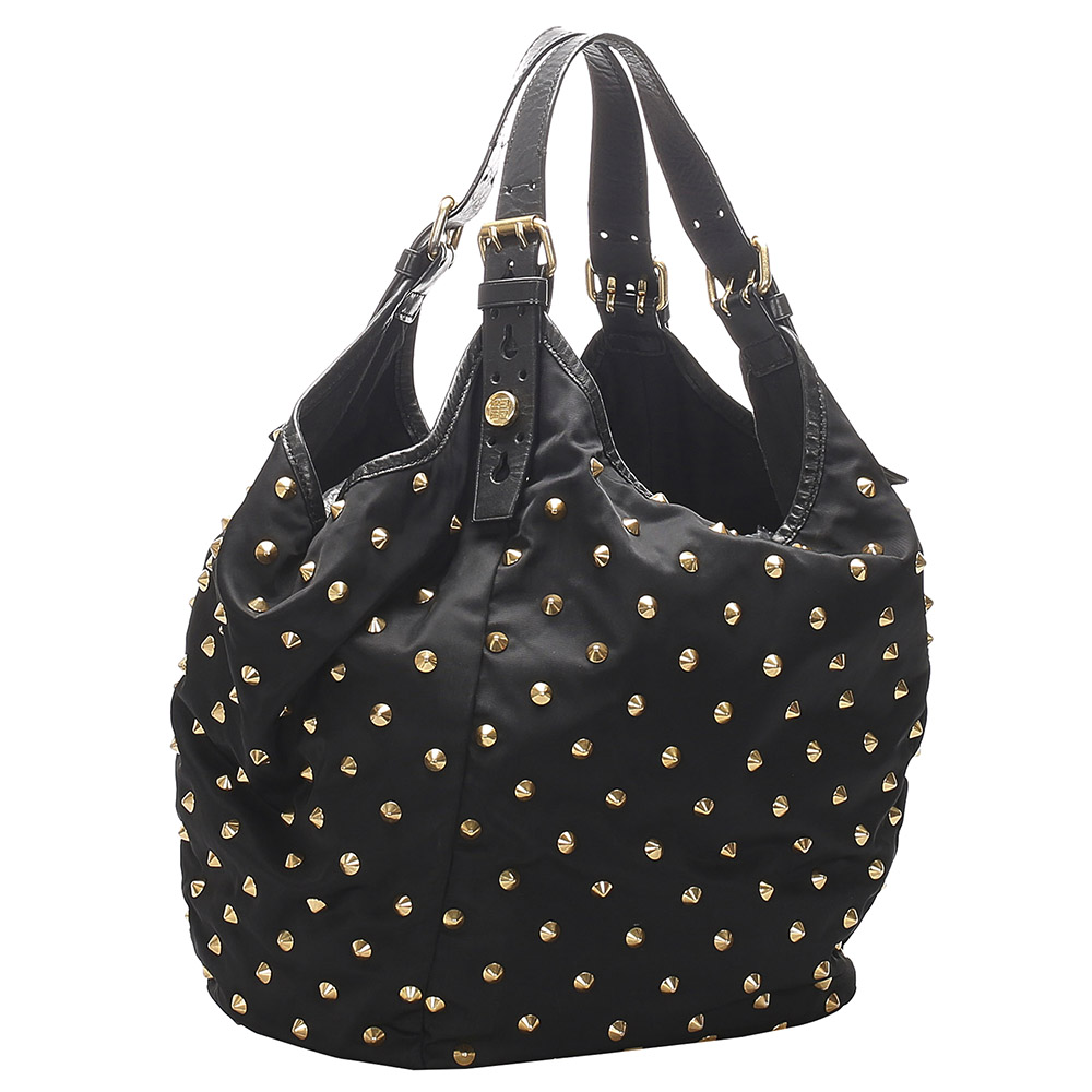 

Givenchy Black Nylon Studded New Sacca Tote