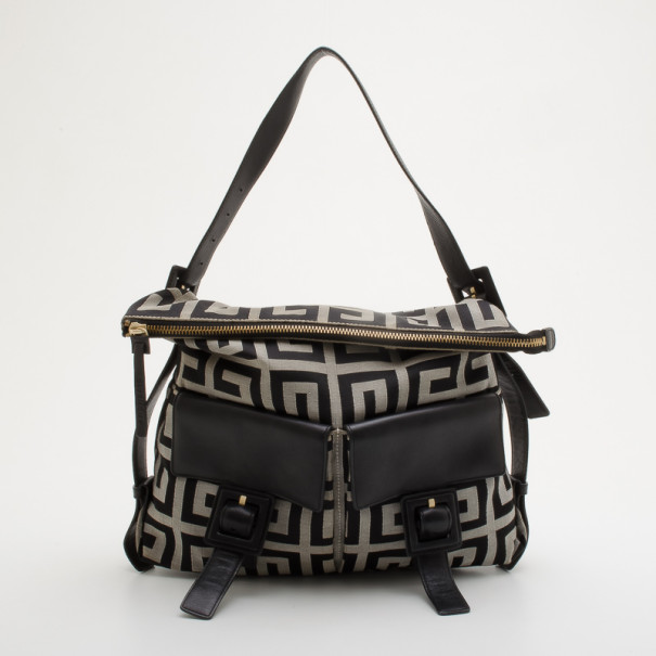 Pre Owned Givenchy Black Monogram Canvas Satchel