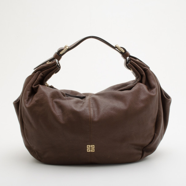 Pre Owned Givenchy Brown Leather Hobo 