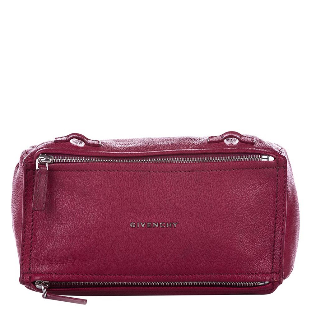 GIVENCHY RED GRAINED LEATHER PANDORA MINI CROSSBODY BAG