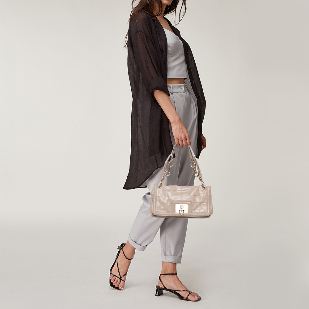 

Givenchy Beige Croc Embossed Leather Flap Shoulder Bag