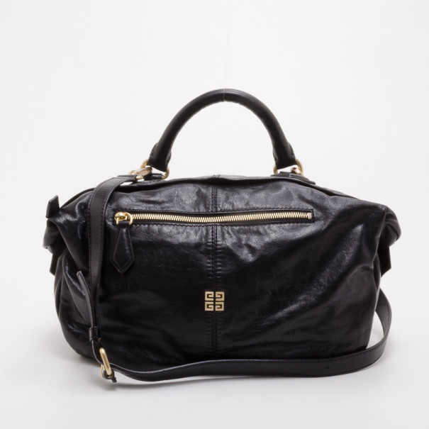 Pre Owned Givenchy Black Leather Saffia Tote 
