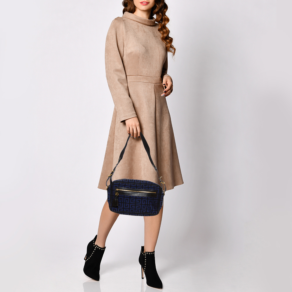 

Givenchy Blue/Black Canvas and Leather Shoulder Bag